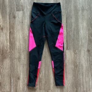 Zumba Fitness Love High‎ Waist Ankle Leggings Black & Pink Size XS